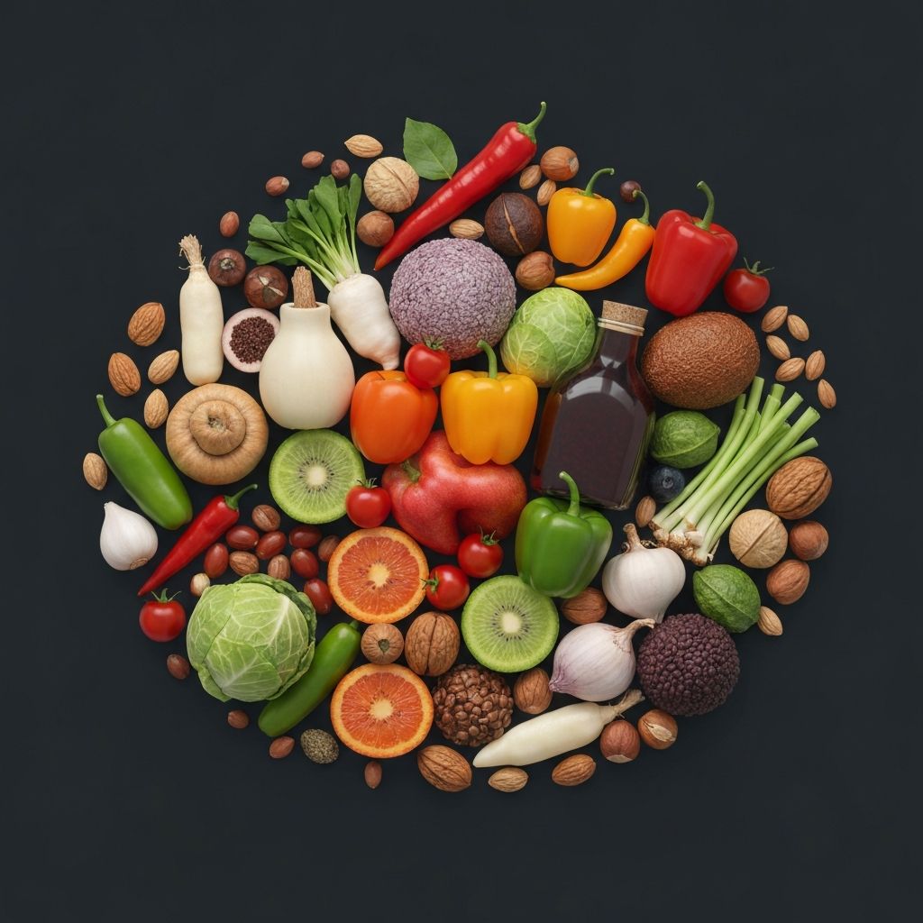 Diverse variety of nutritious foods