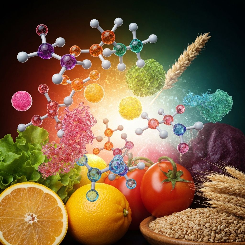 Colorful visualization of vitamins and minerals
